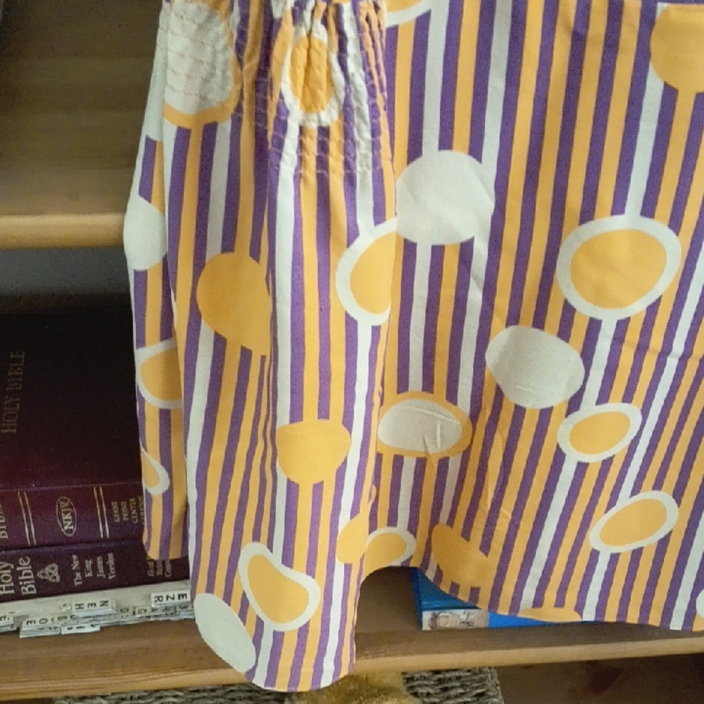 Marc Jacobs VINTAGE Geometric Silk Purple Orange Striped Sleeveless Mini Dress - Picture 5 of 8